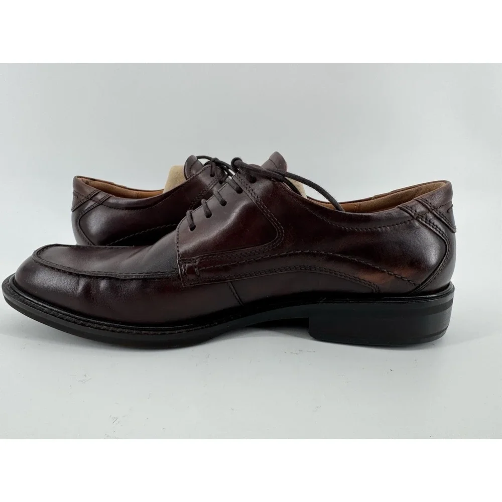 ECCO Shoes Mens 43 Brown Leather Derby Oxford Lace Up Dress Comfort Classic